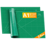 Ecraft 2-Pack 24x36 Self-Healing Sewing Mat: Large Double-Sided Green 5-Ply Hobby Mat, A1 Rotary Cutting Mat for Sewing, Quiltin