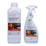 Silvershield Deodor-X 1L, Meat Shop & Poultry Farms Wash | Silver Ag+ 300 Ppm Odor Eliminator | Fly Repellent (1L Refill + Spray