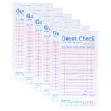Budgenix Guest Checks Server Note Pads 6 Pack 300 Orders, Pink Guest Check Pads with Bottom Receipt, Waitress Notepad for Restau