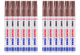 Brown Paint Markers, 12 Pack Oil-Based Waterproof Quick Dry Permanent Paint Pen Set for Rocks Painting, Wood, Fabric, Plastic, C