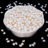 CREATZONE 100pcs Natural Freshwater Pearl Beads 7-8mm Rice Shape White Pearls Genuine Real Cultured Pearl Beads for DIY Pearl Ea