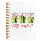 YTRGI Funny Pickles Journaling Notebook, Coquette Pink Bow Pickles Jar Notebooks for Note Taking, Pickle Lovers Gifts Journals f