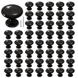 POZEAN Cabinet Knobs Brushed Nickel 50 Pack Cabinet Handles Drawer Knobs Solid Knobs Black with Screws for Dresser Drawer Cabine