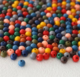 ToBeIT 1000pcs Color Wooden Beads Fall Wood Bead Rustic Farmhouse Round Bead Macrame Beads for Jewelry Making DIY Handmade Craft