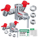 TidyFriend Eye Wash Kit-2 Pack Faucet Mounted Emergency Eye Wash Station Sink Attachment -1x Continuous Flow Eyewash Station,3X