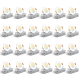 Amico 24 Pack 3 Inch 5CCT Ultra-Thin LED Recessed Ceiling Light with Junction Box, 2700K/3000K/3500K/4000K/5000K Selectable, 7W