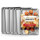 Eatex Aluminum Baking Sheet Set - 6 Pack Quarter Sheet Pans