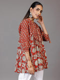 Libas Women'S Cotton Printed A-Line Kurti (29066R_Rust Rust L
