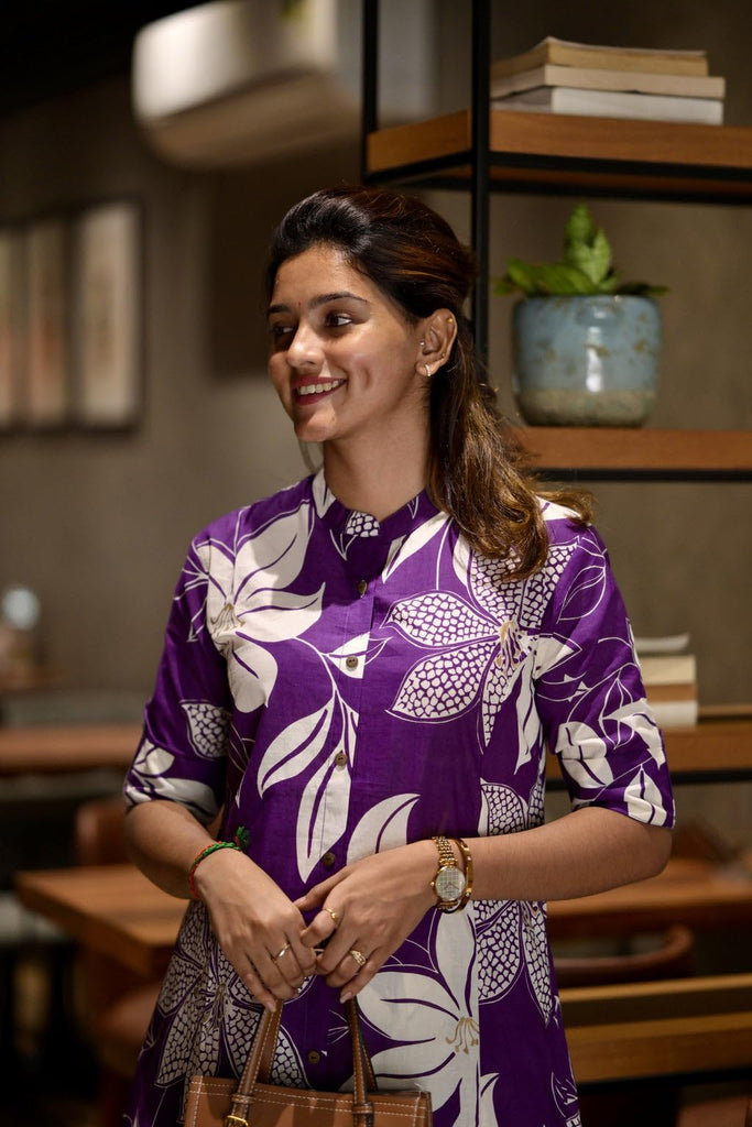 Anni Designer Women'S Rayon Viscose Straight Printed Kurta With Pant (Sunoni Purple-Vks01_Xxl_Purple_Xx-Large),Purple,2XL,,,