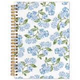SAFDSGFDB Blue Hydrangea Floral Notebook Journal 5.5x8.3, Grandmillennial Blue and Green Botanical Flower Spiral Hardcover Journ