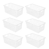 lonpute 16inch Farmhouse Freezer Wire Baskets Organizer Storage Bins Large Organizer Baskets with Handles for Storage, Office, K