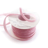 3/8 Velvet Ribbon - Narrow Single-Sided Craft Trim for Hair Bows, Sewing & Gift Wrapping - (Dusty Rose, 25 Yards)