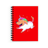Plan To Gift Notebook For Students Dog Unicorn Notebook Wire Bound Spiral Printed Pages:160 (Size A5)