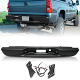TUSDAR Rear Bumper Replacement For 1999-2006 Chevy Silverado GMC Sierra 1500 2500, 2007 1500 Classic Fleetside/Styleside Bed w/o