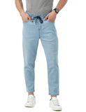 INKD Mens Stretchable Jogger Mid Rise Jeans (Sky Why, 32)