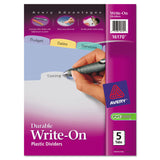 Avery 16170 Writeon Dividers,Translucent,5Tab,81/2Inch x11Inch ,Multi