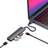 Satechi USB C Hub Slim Multiport Adapter V2 with 60W USB C PD, 4K HDMI (60Hz), Micro/SD Card Readers, USB 3.0, for MacBook Air/P