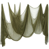 Whaline Halloween Olive Green Creepy Cloth 197 x 87 Inch Spooky Gauze Clothes Halloween Scary Decoration for Haunted Houses Part