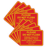 All Quality Classic Framed Please Do Not Flush Thank You Bathroom Etiquette Sign - 4 x 6 (Red-Yellow) 10 Pack