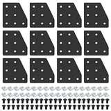 Seekliny 12pcs 2040 Aluminum Extrusion Joint Plate Connector Corner L Bracket 7-Hole 2040 V Slot Hardware T Slotted Accessories