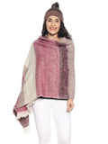 513 Women Acrylic Fine Soft Color Blocked Tasselled Border Stole, Shawl, Scarf, Wrap