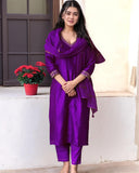 Gosriki Women'S Rayon Viscose Straight Embroidered Kurta With Pant & Dupatta (Bagicha Begani-Vks02-Gs_L_Begani_Large),Begani,,B0F8Q5FV8H