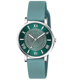 Crestello Green Silicone Strap Analog Wrist Watch For Women (Green Dial) | Cr-L357-Grn