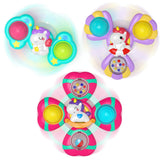 Usrela 3PCS Pop up Suction Cup Spinner Toys for 1 Year Old Girl Boy, Toddler Toys Ages 1-3, Spinning Tops Sensory Baby Bath Toy