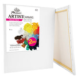 PHOENIX 16x20 Inch Pack of 2 Canvas - Large Stretched Canvas for Painting, 8 Oz Triple Primed 5/8 Inch Profile 100% Cotton White