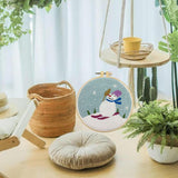 Merishopp Punch Needle Starter Kits Embrodiery Hoop With Punch Pen Hand Craft Snowman