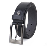 Sunshopping MenS Formal Genuine Leather Black Pin Buckle Adjustable Belt (Jafa69Bl) (28, Black)