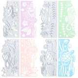 GLOBLELAND Marine Life Frame Cutting Dies for Card Making Turtle Jellyfish Mermaid Sea Horse Background Cut Die for DIY Scrapboo