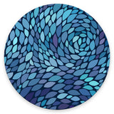 Mouse Pad, Abstract Colours Customized Premium-Textured Round Mouse Pad, Washable Mousepads with Non-Slip Rubber Base Computer M