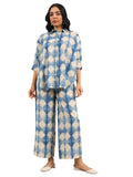 Libas Women'S Silk Blend Co-Ords (400411_Blue_Xxl)
