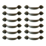 Cabinet Pull Black Wrought Iron Heart 3 1/2 Boring Pack of 12 Renovators Supply