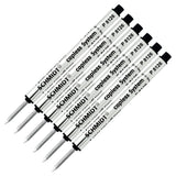 Retro 1951 Short Capless Rollerball Ink Refill Fine Tip, Schmidt P8126, P8126 Short Black, 6Pack Schmidt Capless Roller Ball re
