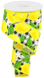2.5 x 10 yd Yellow Lemon on Black and White Ghingham Check