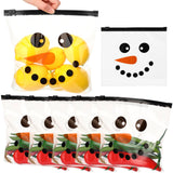 Frienda 50 Pcs Winter Snowman Food Slider Freezer Bags with Stand-up Bottom 9 x 8 Gallon Reusable Sensory Bags Storage Zipper Tr