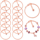 Junkin 12 Pcs Snake Chain Charm Bracelet with Heart Lobster Clasp Extender Adjustable Christmas DIY Metal Bracelet Chain for Wom