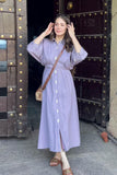 Gosriki Women'S Rayon Viscose Soild Button Shirt Dress (Sinny Purple-Gs_S_Purple_Small),Purple,,B0F7HL2TFJ