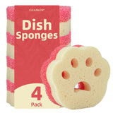 CLEANGOR 4pcs Scrub Sponges, DualSided TemperatureControlled Dish Sponges