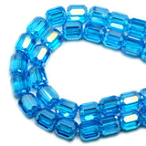 DIQIO 8x9mm Sparkle Barrel Faceted Crystal Beads (77-82pcs, Lake Blue AB)