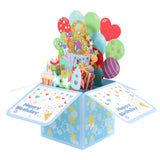 3D Pop-up Birthday Card, Happy Birthday Greeting Card Funny Kid Pop up Gift Special Balloons Gift Box Party Supply for Daughter