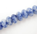 Malahill Gemstone Beads for Jewelry Making - Natural Stone for Necklaces Bracelets, 5 Strands Roundel Blue Spot Jasper, 5x8mm