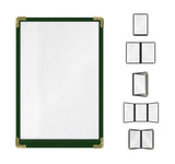Goodsmart Restaurant Menu Covers - 25 Pack Green 2-View, Top-Loading Menu Holders, Vinyl & Plastic Caf Menu Covers, Clear Menu