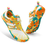 XIHALOOK Water Shoes Womens Quick Dry Sports Swim Aqua Shoes Barefoot for Diving Boating Beach Camping Beige Yellow, 6.5 Women/5