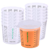 CANOPUS 44-oz Paint Mixing Cups, Pack of 12 Cups with 3 Lids, Reusable and Solvent-Resistant Clear Plastic Containers for Paint,