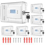 6 PCS Thermostat Lock Box with Key, Large Thermostat Cover with Lock for Thermostat on Wall, AC Control Lock Box Cover with Key,