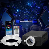VEVOR Starlight Headliner Kit, 150 pcs 0.03 in 6.5 ft, 16W Fiber Optic Star Ceiling Lights for Car, Bluetooth APP, Remote Contro