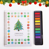 Water Color Workbook, Beginner-Friendly Watercolor Painting Book with 12 Colors Paint Set & Brush, Nature Scenes Art Crafts Kit
